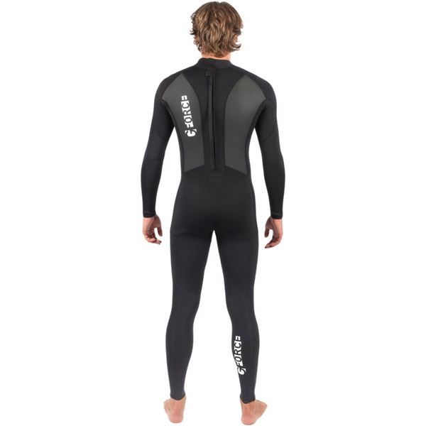 2026 Gul Mens G-Force 3mm Back Zip Flatlock Wetsuit GF1305-B7 - Black
